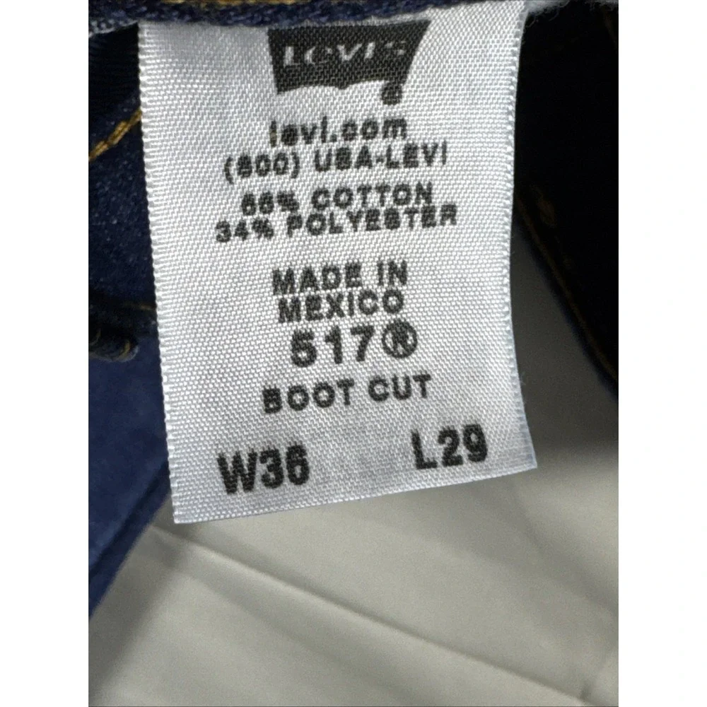 Levi's 517 Boot Cut Jeans 517 Dark wash Denim Men's 36 x 29 Y2K